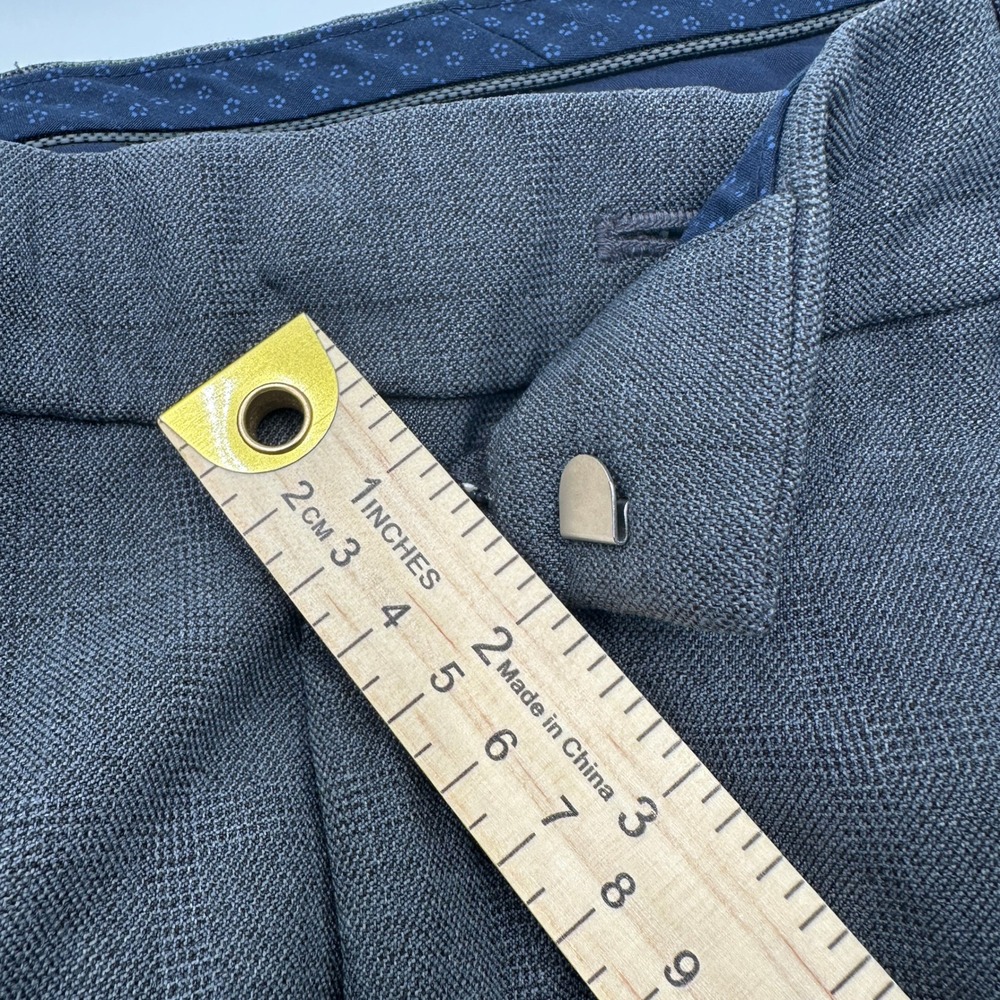 Perry Ellis Dress Pants Mens 32x30 Gray Slim Fit Plaid Portfolio Office Work - Picture 8 of 10